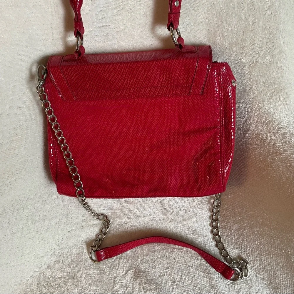 White House Black Market Red Purse Snake‎ print